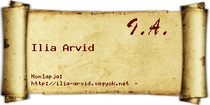 Ilia Arvid névjegykártya